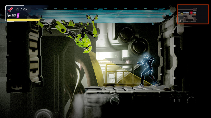 В зонах обитания ЭММИ картинка теряет цвета, звуки становятся тревожными, а сами роботы не прочь убить Самус при первой возможности. Если смогут её найти