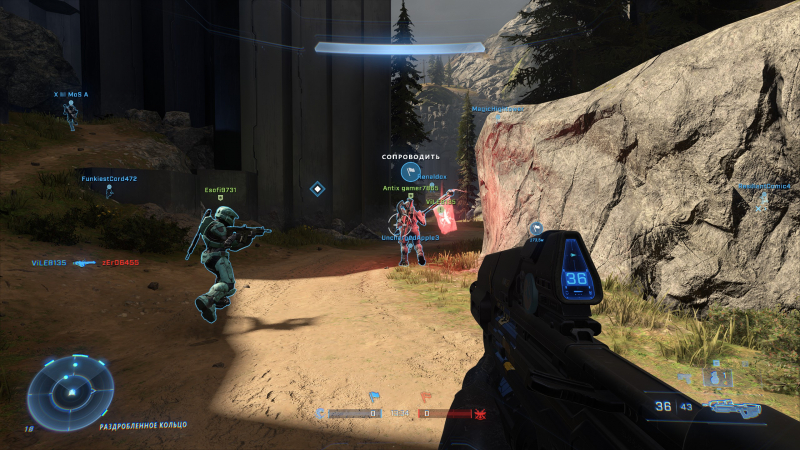 Команда, на сговариваясь, сопровождает знаменосца