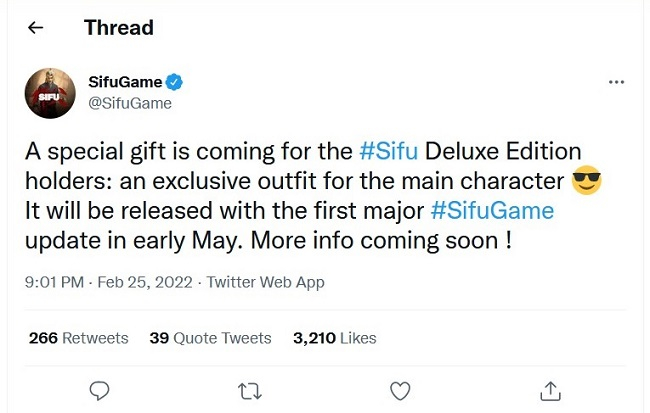 Источник изображения: Twitter (SifuGame)