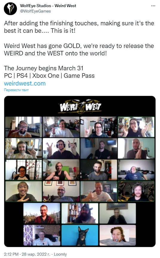 Источник изображения: Twitter (Wolfeye Studios)