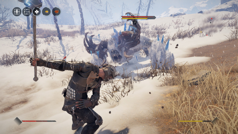 Удивительно, но на скриншотах сражения выглядят лучше, чем есть на самом деле. Рецепт любой битвы — перекат, удар, перекат, удар…